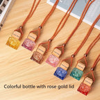 Car Air Freshener Empty Bottle Essential Oil Perfume Bottle with Black Caps Car Air Freshener Hanging Glass Bottles Amagi