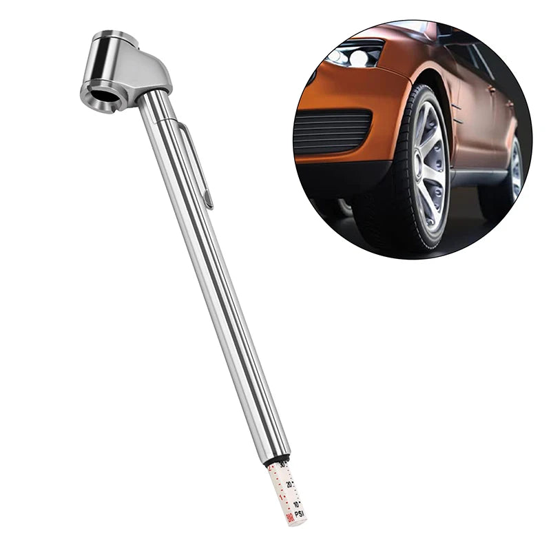 1Pcs Portable Car Tire Air Pressure Gauge 10-120 Psi Auto Truck Motorcycle Bike Tester Pen Shape Emergency Use Auto Accessories