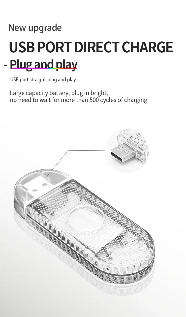 Car Interior Dome Light Finger Touch Sensor Mini LED Reading Lamp Roof Magnets USB Charging Atmosphere Dome Lamp Senser Tools Ne
