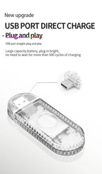 Car Interior Dome Light Finger Touch Sensor Mini LED Reading Lamp Roof Magnets USB Charging Atmosphere Dome Lamp Senser Tools Ne