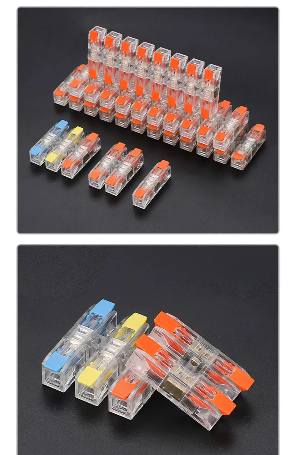 2-12 Pin Screw Fixation Quick Press Electrical Docking Terminal | Compact Push-in Wire Connector Terminal Block