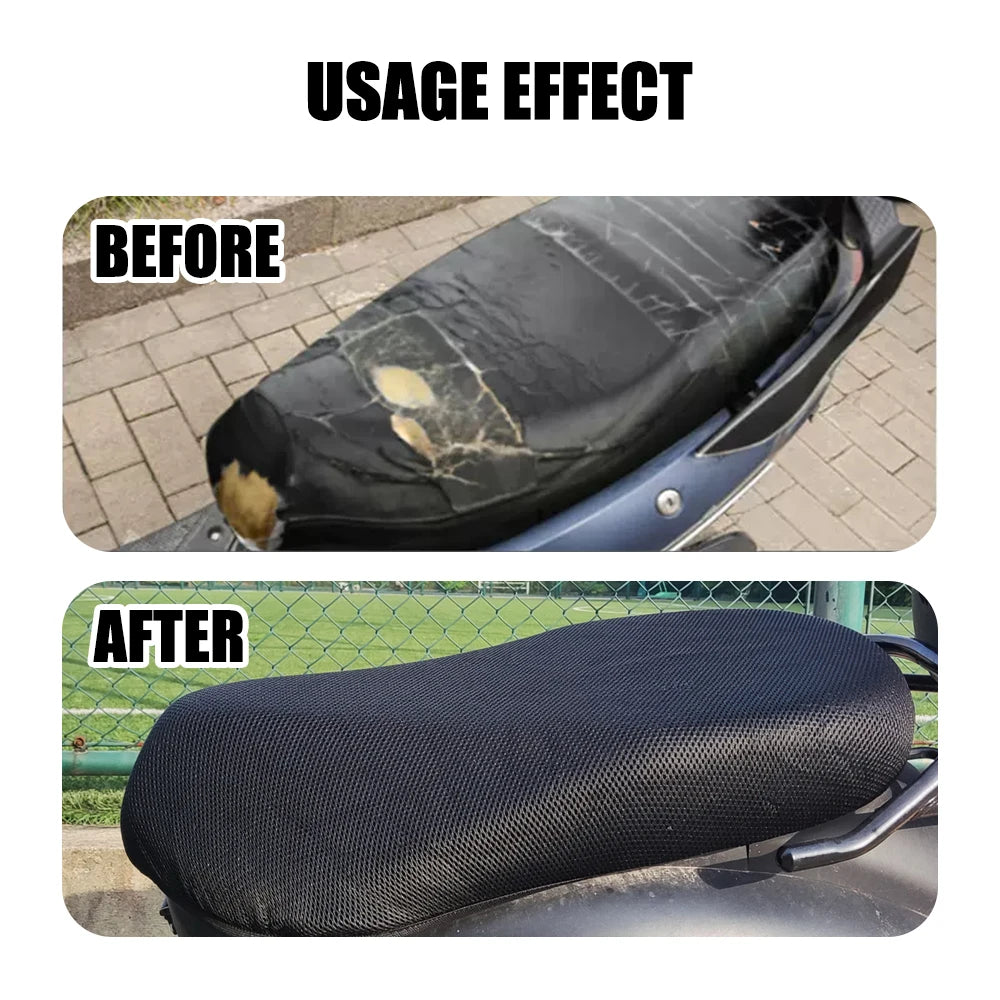 Motorcycle Electric Bike Seat Cover Summer Breathable 3D Mesh Fabric Anti-skid Pad Scooter Seat Covers Cushion Net Cover Tools