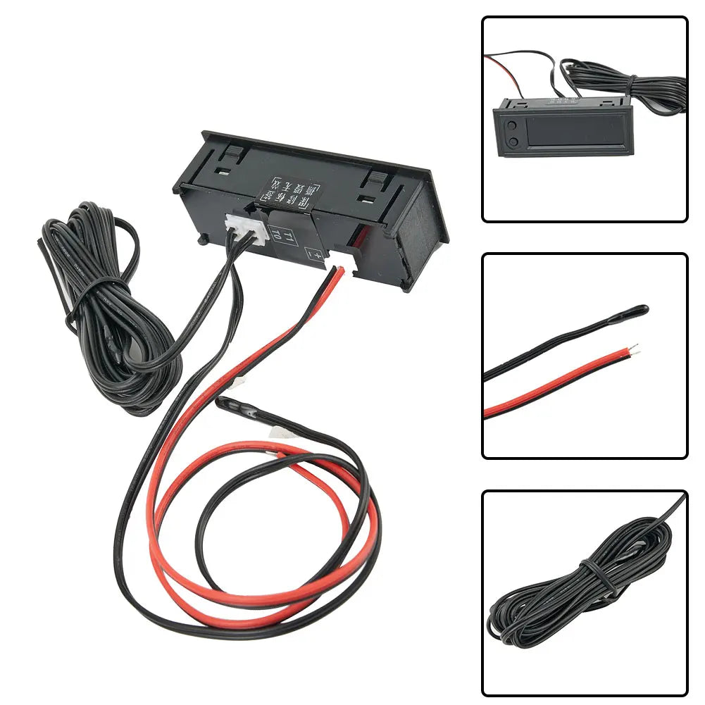 12V 3in1 Vehicle Car Kit Thermometer With Voltmeter With Clock LED Digital Display 3 In 1 Voltmeter Interior Parts