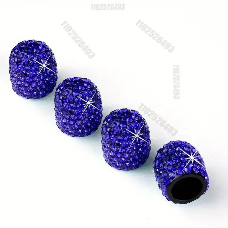 4pcs Diamond Crystal Car Tire Valve Caps Shining Dust-proof Wheel Valve Cover Vehicle Bling Valve Cap Car Styling Amagi