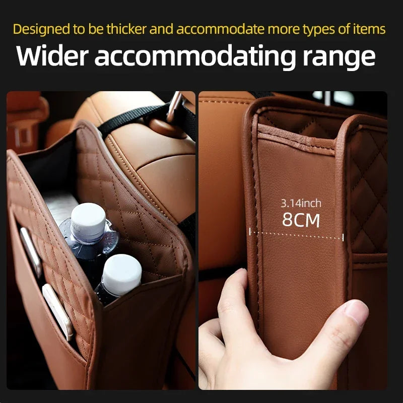 2/1pcs Multifunction Car Seat Hanging PU Leather Storage Bag Organizer Rear Seat Hanging Pouch Tissue Box Trash Dustb Accessorie