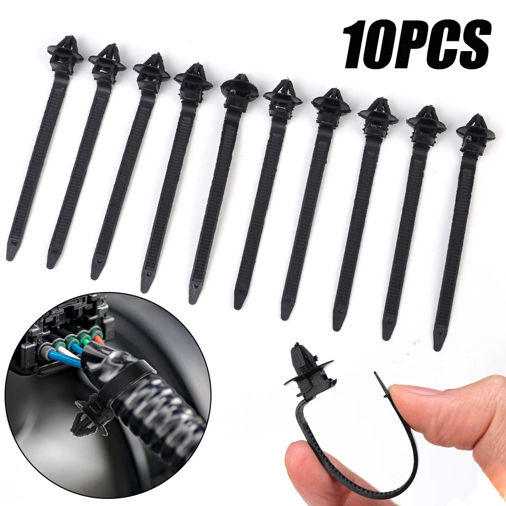 20/10Pcs Nylon Car Tie Wrap Cable Fixed Fasteners Clips Car Cable Fastening Strap Wire Band Tie Wrap Zip Tie Auto Fastener 9.5cm
