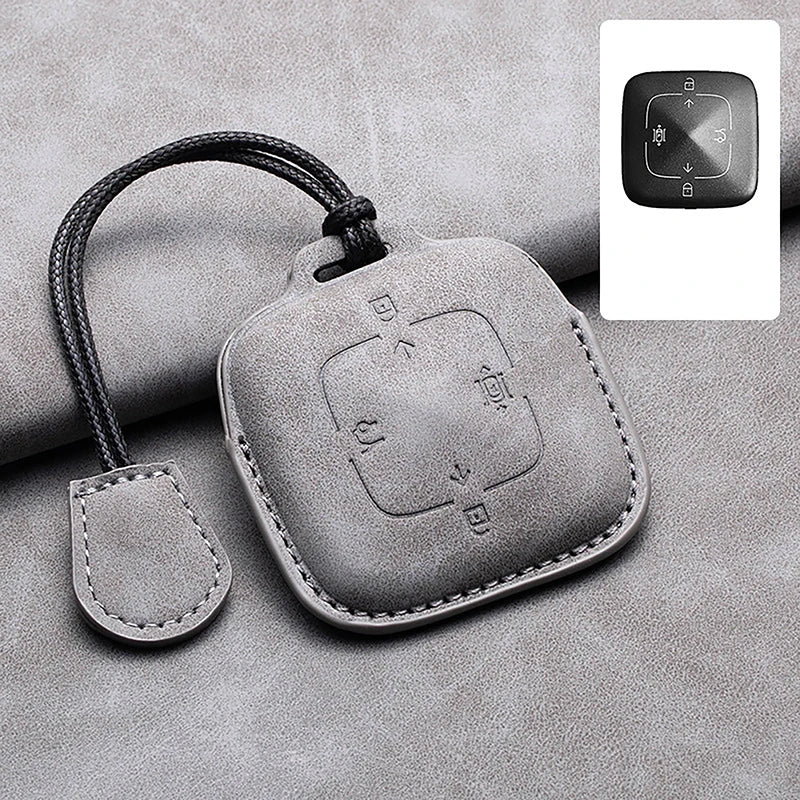New Leather 4 Buttons Car Remote Key Case Cover for Zeekr 001 X 2021 2022 2023 for ZEEKR 001 009 Full Protector Fob Keychain