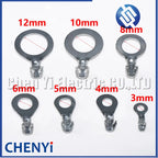 50 Pcs M3/M4/M5/M6/M8/M10/M12 Ring Lugs Eyes Brass tin plating Crimp Terminals Cable Lug Cold Pressure O Type Wiring Nose Pin