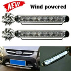 Wind Powered Car LED 8 LED DRL Daylight Running Light Auxiliary Lighting Rotation Fan Lamp Automobile Day Time Headlight Amagi