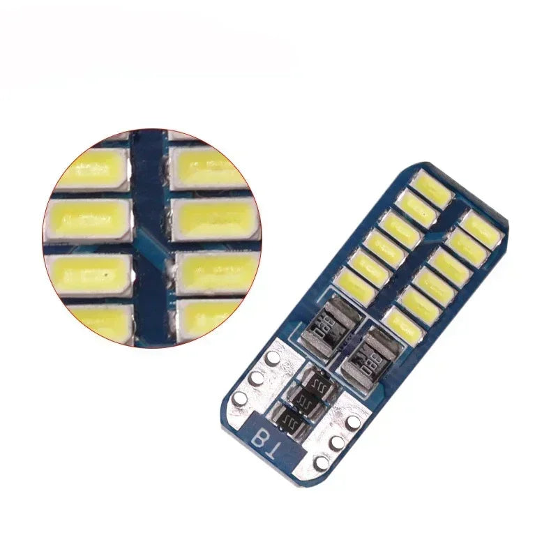 20PCS T10 W5W LED Canbus 3014 24SMD No Error 194 168 Car Interior Instrument Light Bulb Lamp 12v Universal White 6000k Amagi