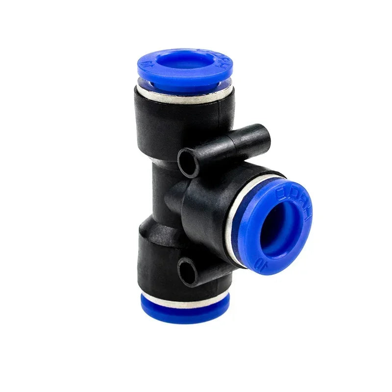50/200 PCS PE Pneumatic Fittings 4/6/8/10/12/14/16mm Quick Connect Slip Lock Tee, 3-Way Plastic Air Water Hose Tube Connector