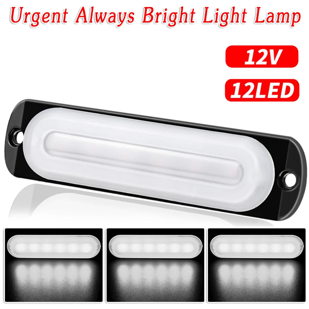 Car LED Light12V 24W White 6LED Car Truck Fog Light Lamp Off Road Safety Urgent Signal Truck Side Marker Lights