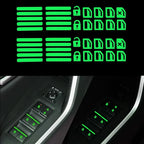 Luminous Car Window Button Sticker Night Glowing Lifting Switch Safety Decoration Stickers Door Window Lifter Switch Decals
