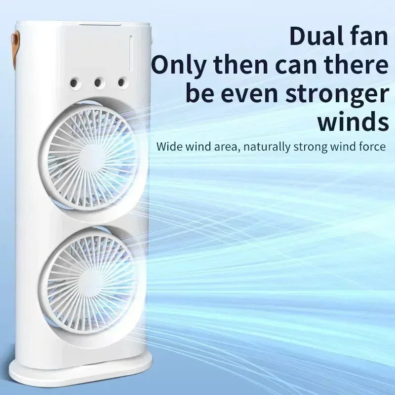 Cross Border Mini Electric Fan with Spray Cooling Function Portable Air Conditioning Household Desktop Use with LED Light Amagi