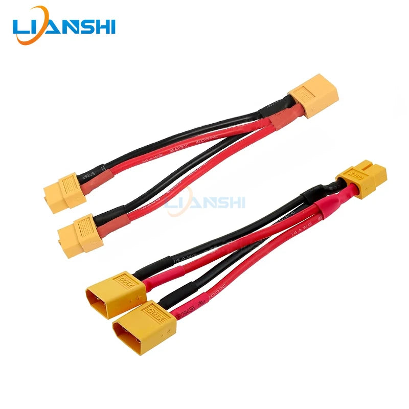 XT60 and cable one tow three points three male female plug soft silicone wire model plane battery plug 12/14AWG