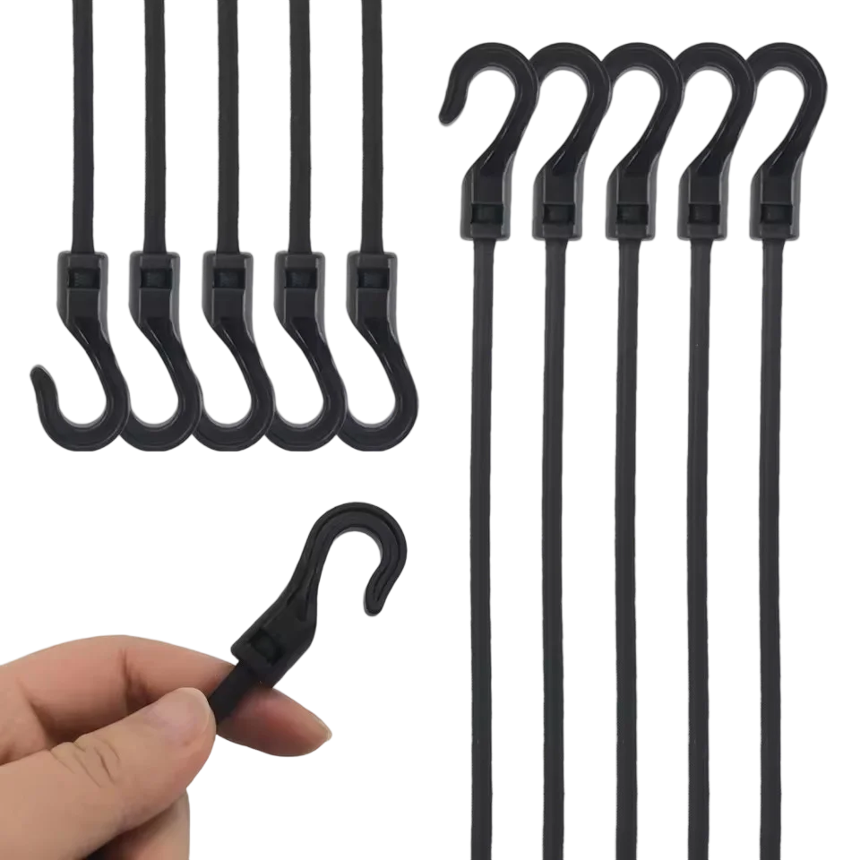 Heavy Duty Bungee Cords with Hooks Elastic Tie Down Straps for Car Roof Rack Motorcycle Luggage Cargo Net Camping Tent Rope