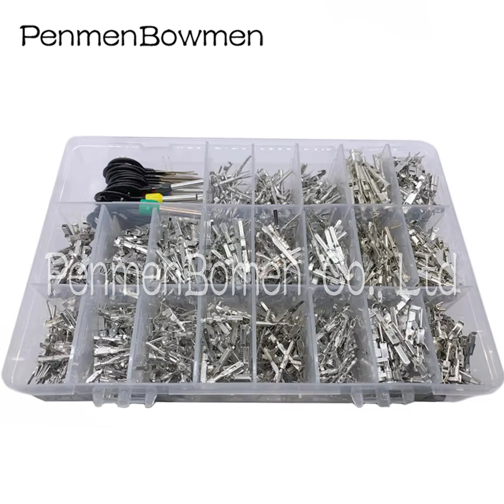 1050 Pcs Car Electrical Wire Terminal 1/1.5/1.8/2.2/2.8/3.5mm Electric Connector Plug Removal Male Female Crimp Auto Plug Pins