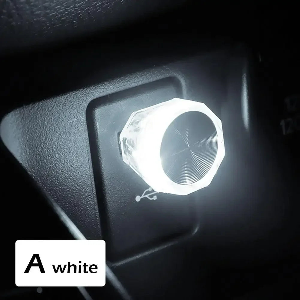Car Cigarette Lighter USB Atmosphere Light LED Mini Colorful Night Light Wiring-Free Interior Lighting Supplies Accessories New