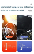 Folding Car Windshield Sunshade Umbrella | Summer UV Protection Front Window Parasol | Easy Storage Amagi