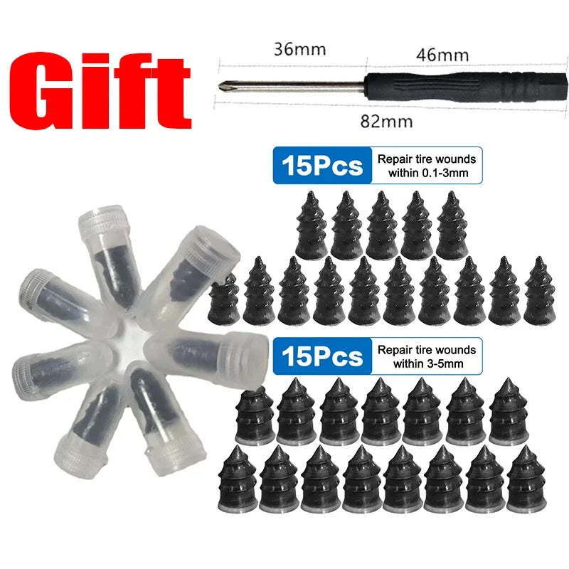 Car Motorcycle Vacuum Tyre Repair Nails Truck Scooter Bike Tire Puncture Repair Tubeless Tools Rubber Metal Amagi10/30Pcs
