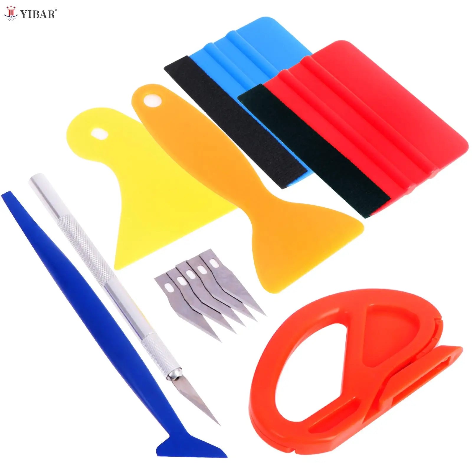 Car Film Wrap Tools Kit Squeegee Set Vinyl Scraper Cutter for Vehicle Window Tint Wrapping Tools Vinyl Spatula Car Accessories