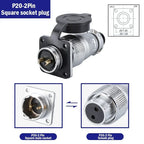 PLS20 WS20 TP20 Aviation Connector 20mm Opening Diameter 2-12 Pin Male Female Circular Plug Socket Metal Shell Waterproof IP67