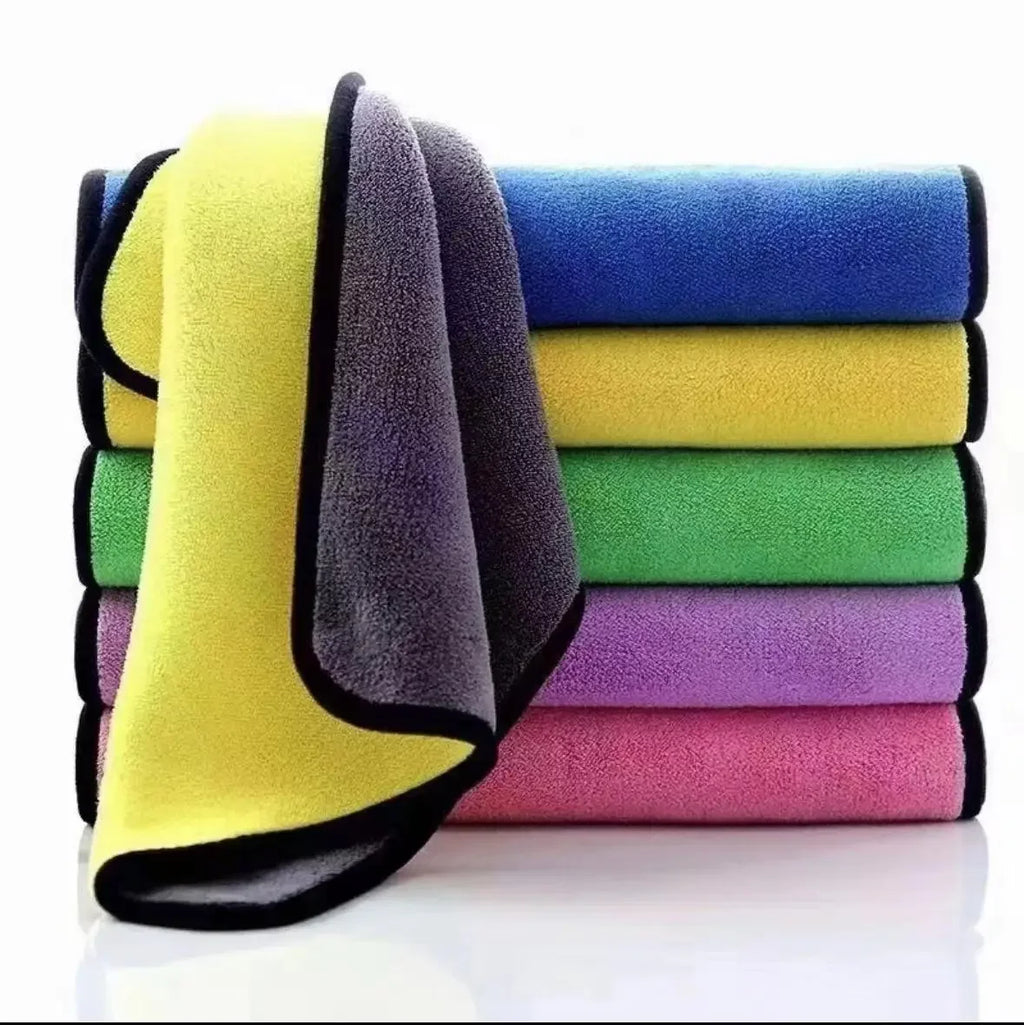 1-5 Pcs Microfiber Car Washing Towel Soft Quick Drying Windows Mirrors Wiping Rags Home Double Layer Cleaning Cloths Amagi