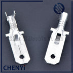 50 pcs 6.3mm Automotive Crimp Terminal Male Spade Connector Brass Pins Auto Splice Wire Terminals DJ611-6.3A G194