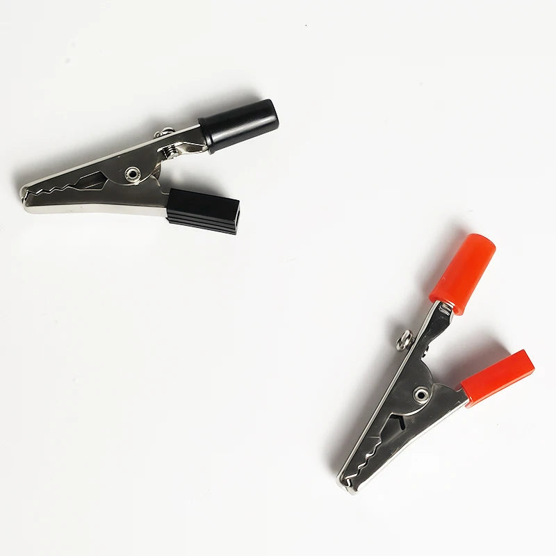 40PCS Large 55mm Solderless Alligator Clips with Screw Terminals & Binding Posts, Red/Black Test Clips for Power Electronics