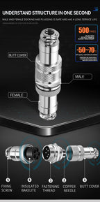 1Set GX12 2/3/4/5/6/7 Pin Male&Female Docking Aviation Plug&Socket Circular Waterproof Thread butt joint Connector