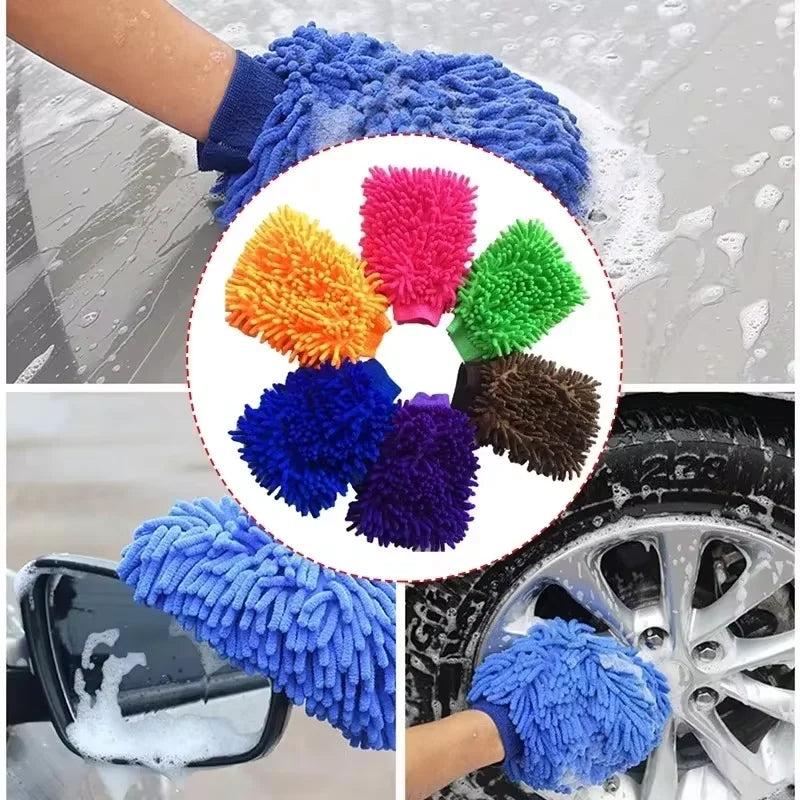 Ultra-Soft Microfiber Car Wash Gloves 20/1Pack - Double-Sided Coral Fleece Cleaning Mitts For Auto Detailing Maintenance Tools