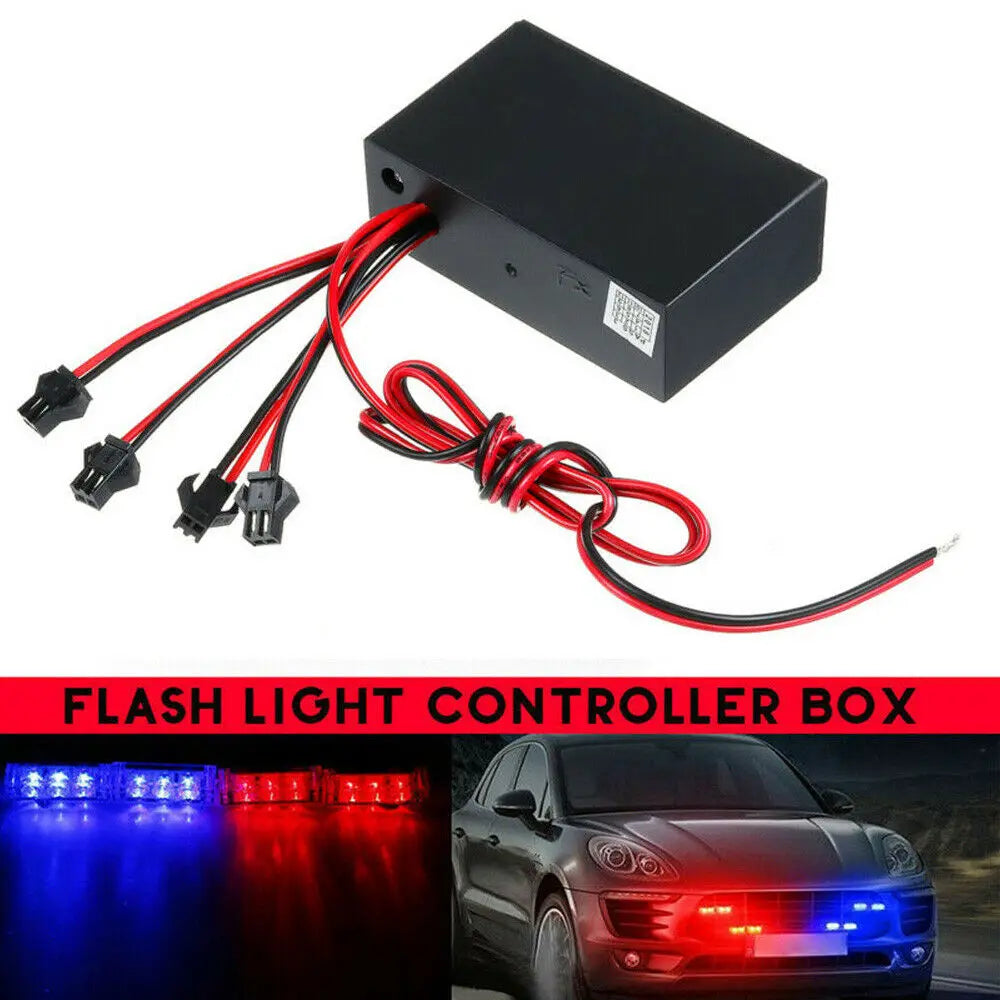 Auto 4 Ways LED Strobe Flash Light Lamp Flasher Flashing Controller Box 12V Car Accessories Controller Switch