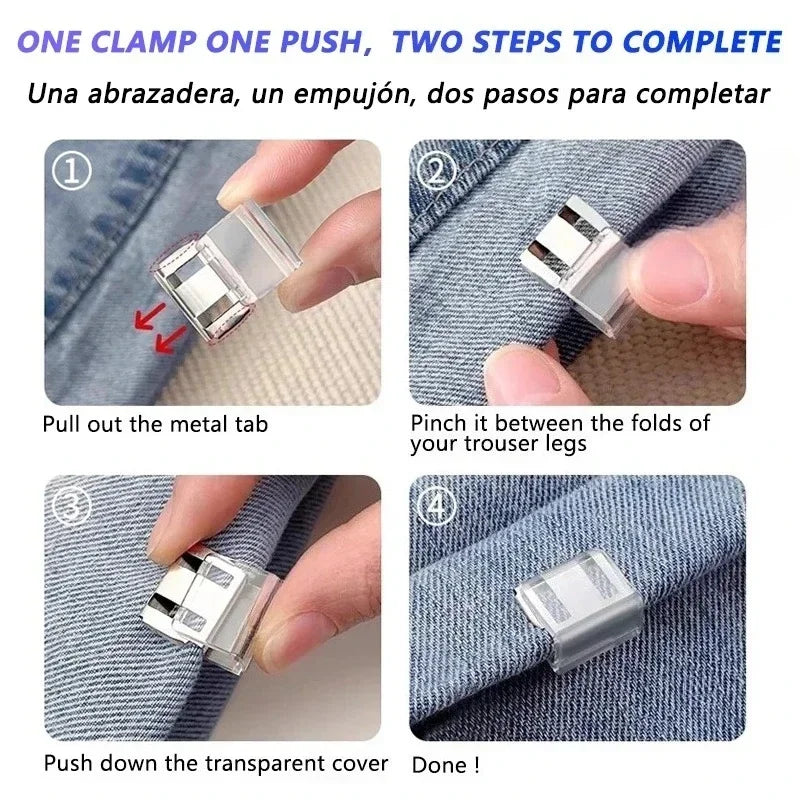 Invisible Leg Shortening Clip, Non-Slip Pants Edge Clip, Quick Fix Hem Clip, Hidden Pants Adjuster, Sewing Accessories Amagi