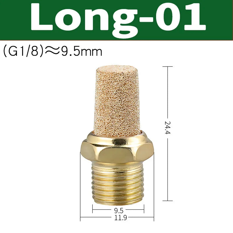 Air Fittings Brass Control Muffler Compressed Air Pneumatic Exhaust Muffler The Electromagnetic Valve Scarf Connector