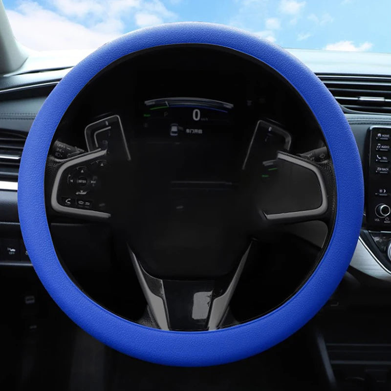 Car Universal Silicone Steering Wheel Cover Elastic Glove Cover Texture Soft Multi Color Auto Decoration DIY Accessories