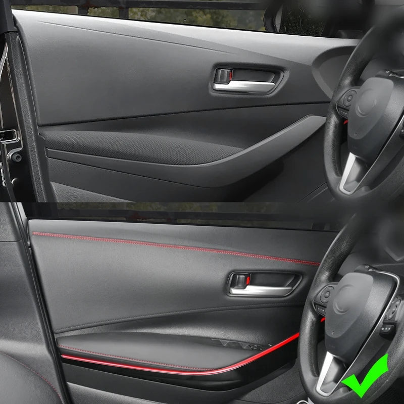 Universal Car Mouldings Trim Pu Leather Braid Decorative Line Strip For Door Dashboard Sticker Car Interior DIY Strips New Style