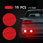 10pcs Car Bumper Reflective Stickers Reflective Warning Strip Tape Secure Reflector Stickers Decals Accessories