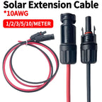 Solar PV Extension Cable Black Red 6mm² 10AWG Wire with DC Male Female Connector Waterproof Plug for Solar Panel System