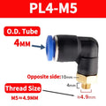 PL Push to Connect Tube Fitting Male Elbow PL4/6/8/10/12mm Tube OD x M5/01/02/03/04 Thread Pneumatic Air Push Fit Lock Fitting