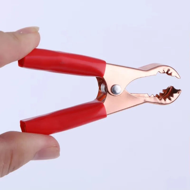 10/2pcs MINI Battery Clip Car Grounding Wire Crocodile Clip Power Clip Full Sheath Fish Clips 70MM Connectors Alligator Clips