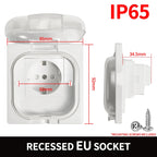 IP65 Waterproof Outdoor Socket- 16A High Power Wall Plate, 250V US/Thai Style 10A Receptacle, Bathroom & Weatherproof Electrical