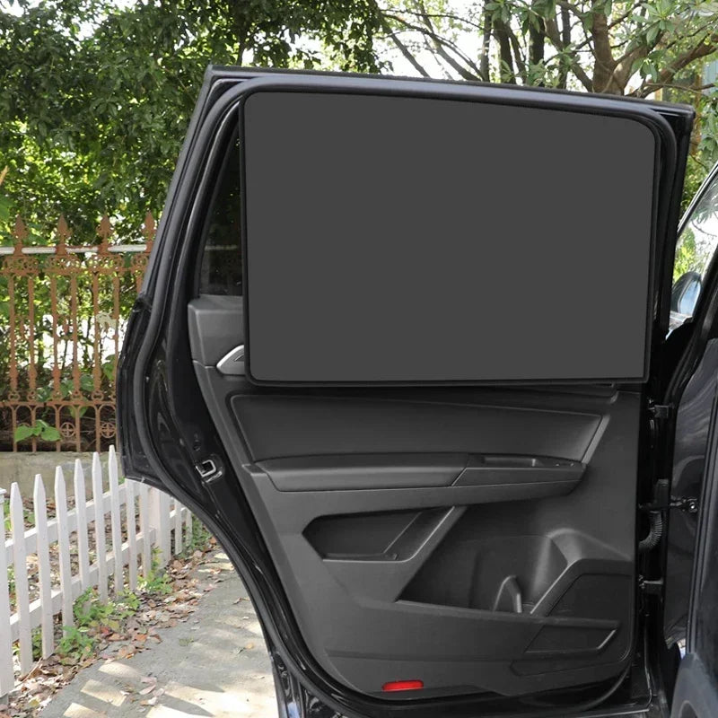 Car Side Window Sun Shades Summer Sunshade Curtains Foldable Heat Insulation Cloth Cover Magnetic UV Blocking Curtain Amagi