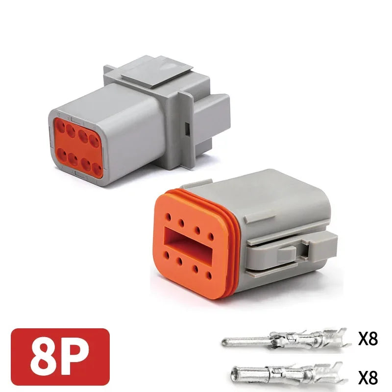 Deutsch DT/DTM/DTP/DTF Series Waterproof Connector 2-12Pin | Flange Mount for Automotive & Industrial Wiring Harness
