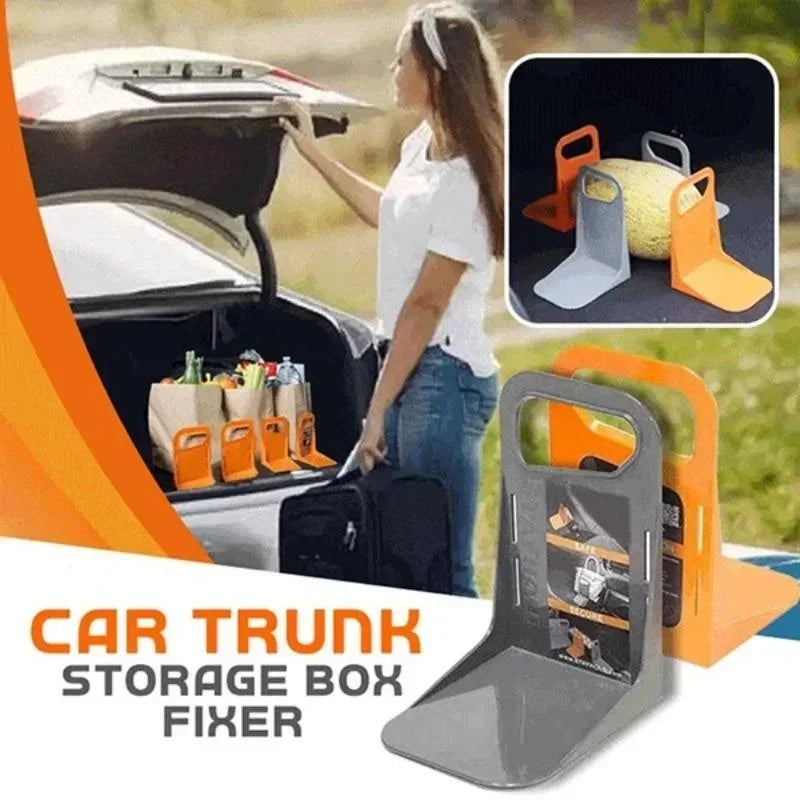 2pc Car Back Auto Trunk Fixed Rack Holder Stand Shake-proof Organizer Fence Storage Adjustable Distance Storage Box Fixer Amagi