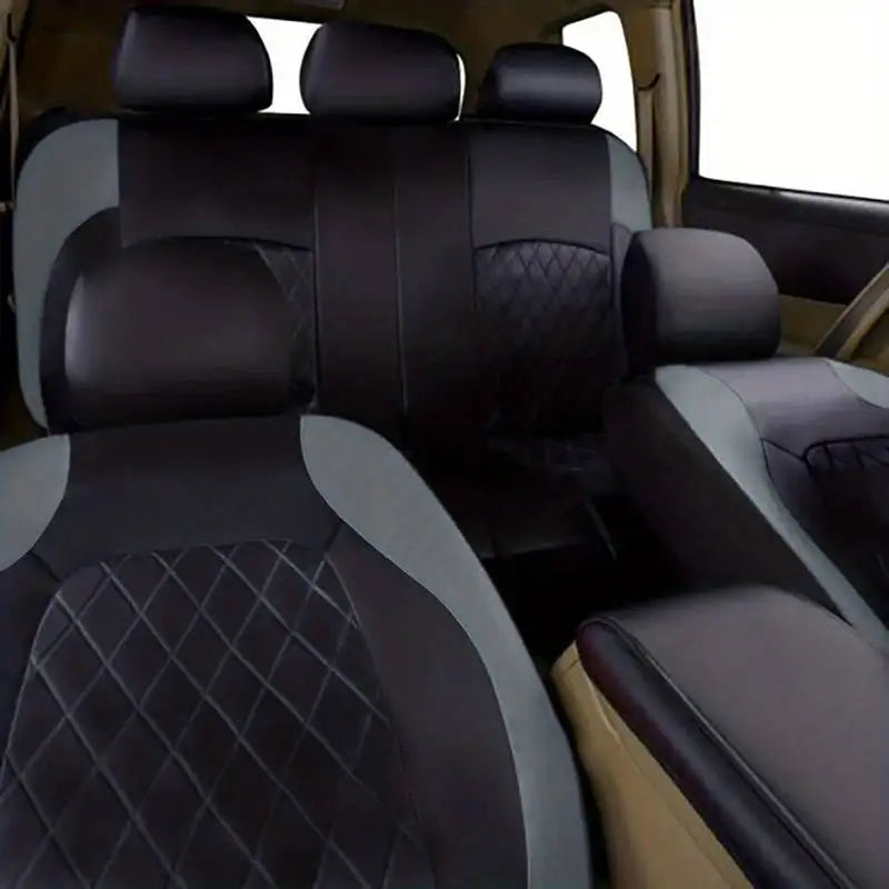 Hot selling high-end pu Car Interior with 5/2Pcs Quilted Leather Thread Pressing Seat Covers Airbag Compatible Breathables Tools