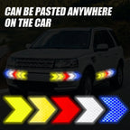 10pcs Car Reflective Arrow Sticker Safety Warning Sticker for Car Bumper Trunk Reflector Hazard Tape Car Styling Luminous Film