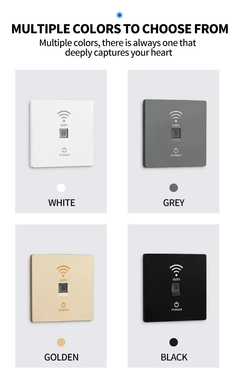 In-Wall Smart WiFi Router Panel 1000Mbps - 86-Type Hidden AP with 110V-220V for Home/Hotel Network Coverage