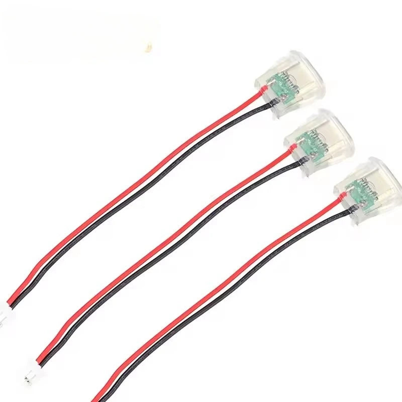 Snap in Panel Mount Type C Female Socket Waterproof C Jack 2 Pin Bare Wire Pigtail 5V 3A Power Charger Port for Car Truck DIY