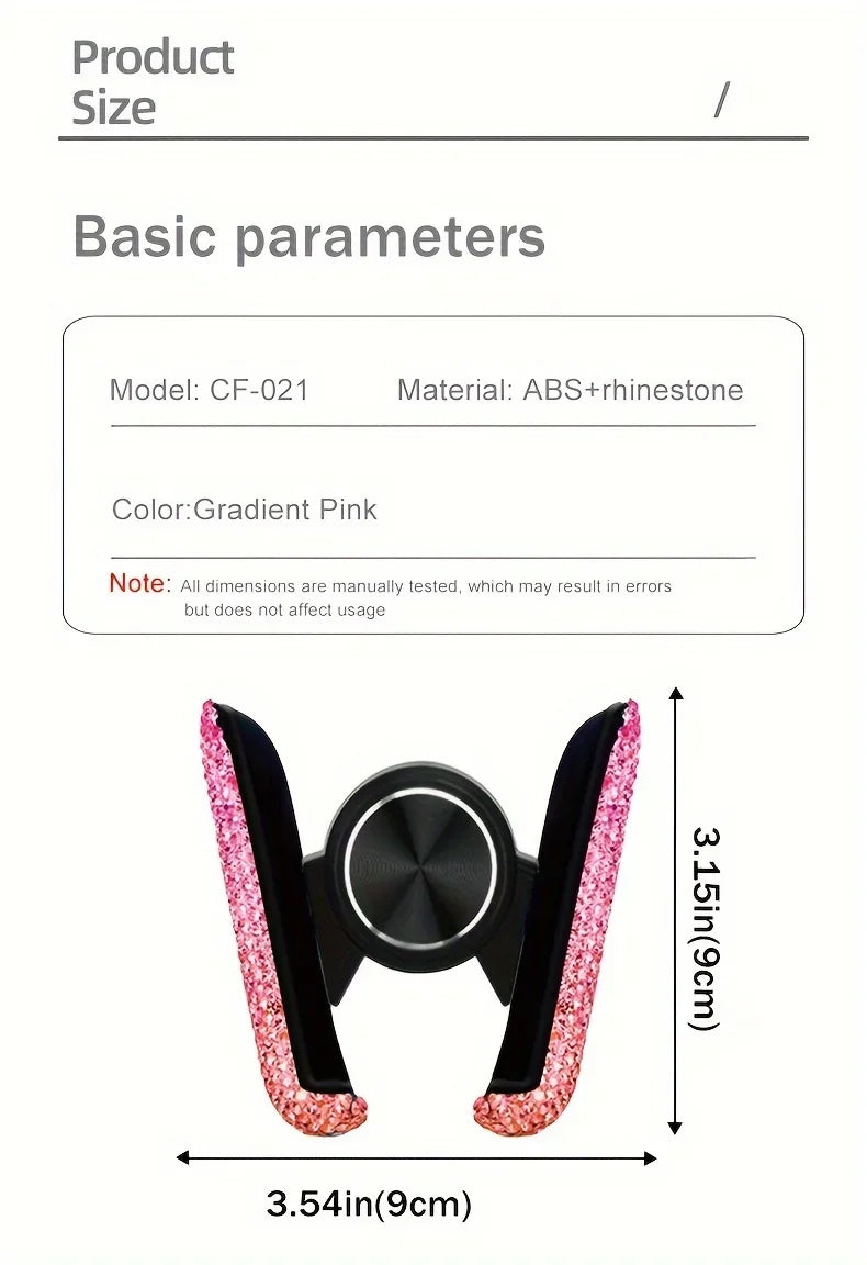 Crystal Car Phone Holder Car Air Vent Mount Clip Mobile Phone Holder Woman Diamond Auto Phone Bracket Interior Accessories Amagi