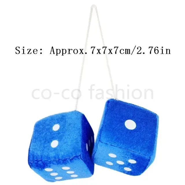 Car Plush Dice Pendant New Year Dice Velvet Dice Model Auto Rear View Mirror Pendant Cubes Decoration Cars Styling Parts Amagi